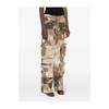 Multicolor Cargo Pants with Camouflage Motif in Stretch Cotton Woman