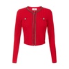 Red Cardigan with Metal Chain Detail