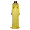 Yellow Silk Mesh Dress with Crystal Embellishment