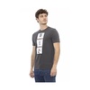 Trend Gray Cotton T-Shirt, Short Sleeve, Front Print