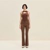 Chocolate Brown Flared Tailored Pants