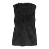 Black Synthetic Fur Sleeveless Coat