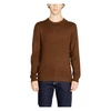 Brown Plain Knitwear Long Sleeves Men