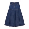 Denim Flare Skirt Indigo