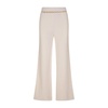 White Wide-Leg Trousers with Gold-Finish Chain Belt