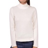 White Cashmere Turtleneck with Minimalist Design