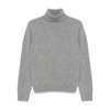 Grey Knitted Sweater with Roll Neck