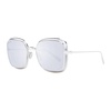 Silver Square Sunglasses with Mirrored Gradient Lenses