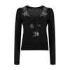 Floral Lace V-Neck Knit Sweater