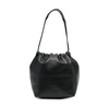 Circular Design Leather Drawstring Bag