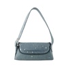 Blue Cotton Shoulder Bag with Adjustable Strap