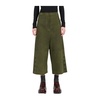 Stylish Cropped Trousers in Dark Khaki Green