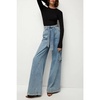 Cargo Jeans with Wide Leg and Removable Belt