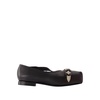 Black Leather Ballerinas Slip-On Shoes