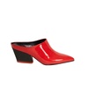 Red Leather Pointed Toe Mules