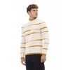 Beige Alpaca Leather Sweater, Mock Neck, Long Sleeves