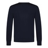 Ribbed crewneck wool sweater in navy