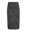 Black Tweed Pencil Skirt High Waist