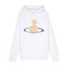 White Cotton Sweater with Signature Orb Print