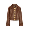 Brown Leather Festooned Jacket