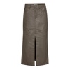 Leather Slit Skirt with Pockets