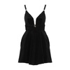 Black Cotton Dress with V Neckline