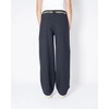 Wool-blend Pinstripe Trousers with High Waist and Contrasting Belt