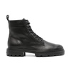 Black Calfskin Lace-Up Thick Sole Boots