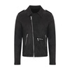 Black Leather Biker Jacket Zip Pockets