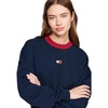 Blue Sweater Oversize Crop Streetwear Retro