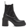 Black Elastic Insert Platform Boots