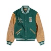 Lined Varsity Jacket with Heraldic Graphic