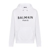 BALMAIN Luxury French Terry Logo Hoodie - Size L