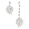 Crystal Scatter Drop Earrings Silver