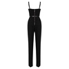 Black Crepe Heart Neckline Jumpsuit