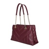 Quilted Bordeaux Leather Tote Bag