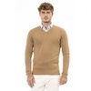 Beige V-Neck Modal Sweater