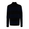 Navy Blue Striped Wool Sweater