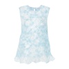 Blue Floral Sleeveless Organza Top