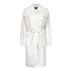 White Faux Leather Trench Coat