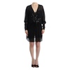 Elegant Sheer Blouson Dress in Black Silk