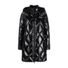 Black Long Down Jacket Zip Closure