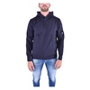 Blue Diagonal Raised Fleece Hoodie