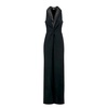 Black Sleeveless Jumpsuit with Shawl Collar