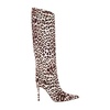 Leopard Print Leather Boots