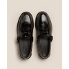 Black Crinkled Glossy Loafers