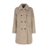 Beige Wool Blend Coat with Gold Details