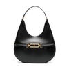 Black Shoulder Bag with Gold Logo