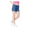 Blue Zip Button Womens Shorts