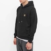 Versatile Black Cotton Hoodie with Phoenix Patch